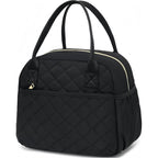 Lunch Box For Women Insulated Lunch Bag Lunchbox Cooler Thermal Leakproof Quilted Reusable Lunch Tote Bag For Work School Travel Picnic (Black)