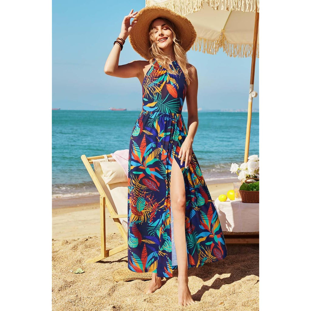 Kilig Women'S Summer Floral Beach Flowy Split Maxi Long Dresses