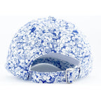 Floral Baseball Cap Cotton Dad Hat Adjustable Print Ball Cap for Women Blue