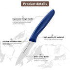 Stainless Steel Paring Knife With Serrated Blade, 6 Pieces Set Vegetable And Fruit Knife, Ultra Sharp Small Kitchen Knife, Colorful Paring Knives With Pp Plastic Ergonomic Handle.