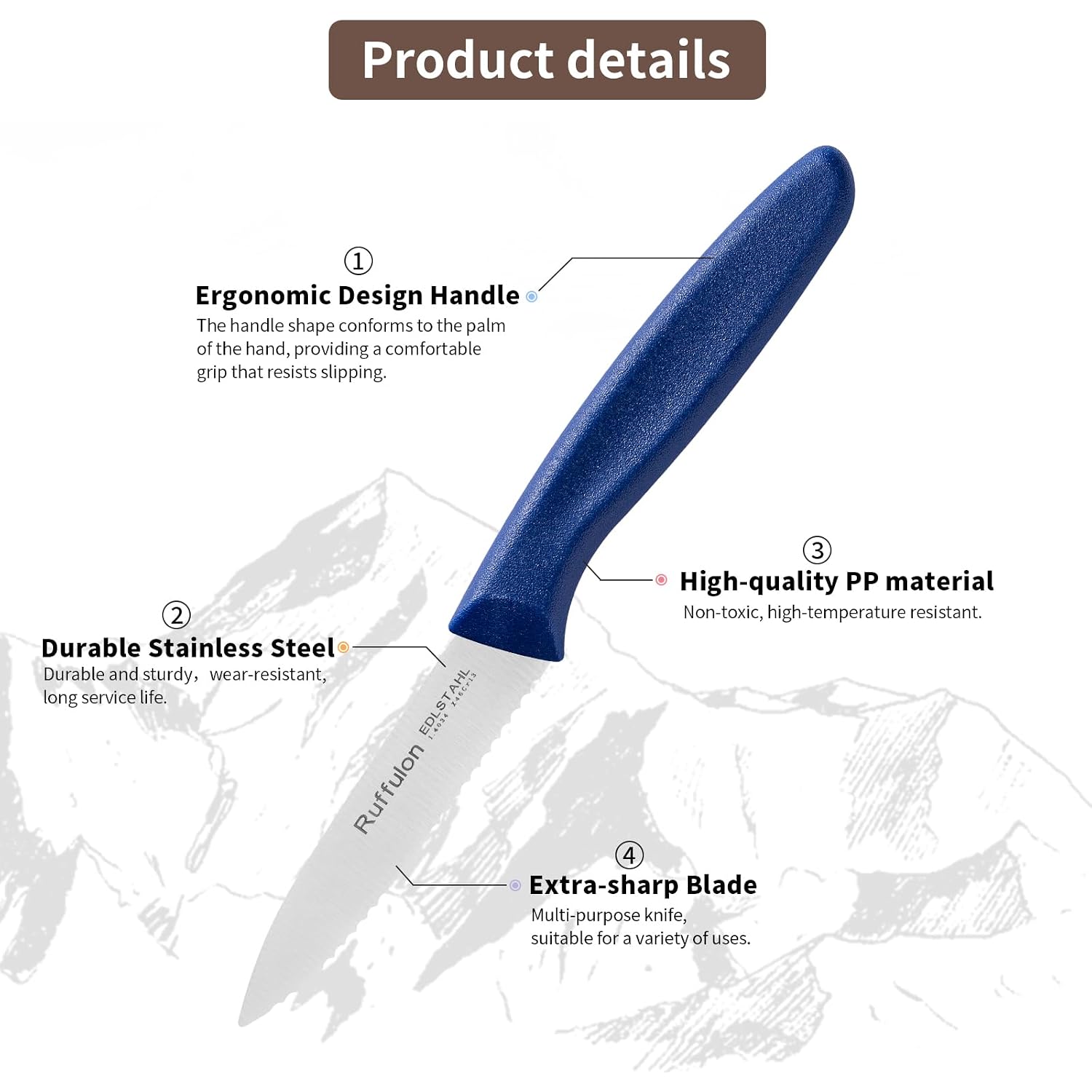 Stainless Steel Paring Knife With Serrated Blade, 6 Pieces Set Vegetable And Fruit Knife, Ultra Sharp Small Kitchen Knife, Colorful Paring Knives With Pp Plastic Ergonomic Handle.