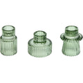 Vixdonos Taper Glass Candlestick Holders Tealight Candle Holders for Table Centerpieces, Wedding Decor and Dinner Party (3 Pcs, Green)