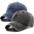 PFFY 2 Packs Vintage Washed Distressed Baseball Cap Golf Dad Hat for Men Women Black/Blue