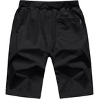 Qpngrp Mens Shorts Casual Drawstring Zipper Pockets Elastic Waist