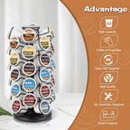 Blacksmith Family K Cup Holders,K Cup Holder, K Cups Holder,K Cup Carousel, Coffee Pods Holder Storage Organizer Stand,No Assembly Required,Black (Capacity Of 40 Pods, Black)