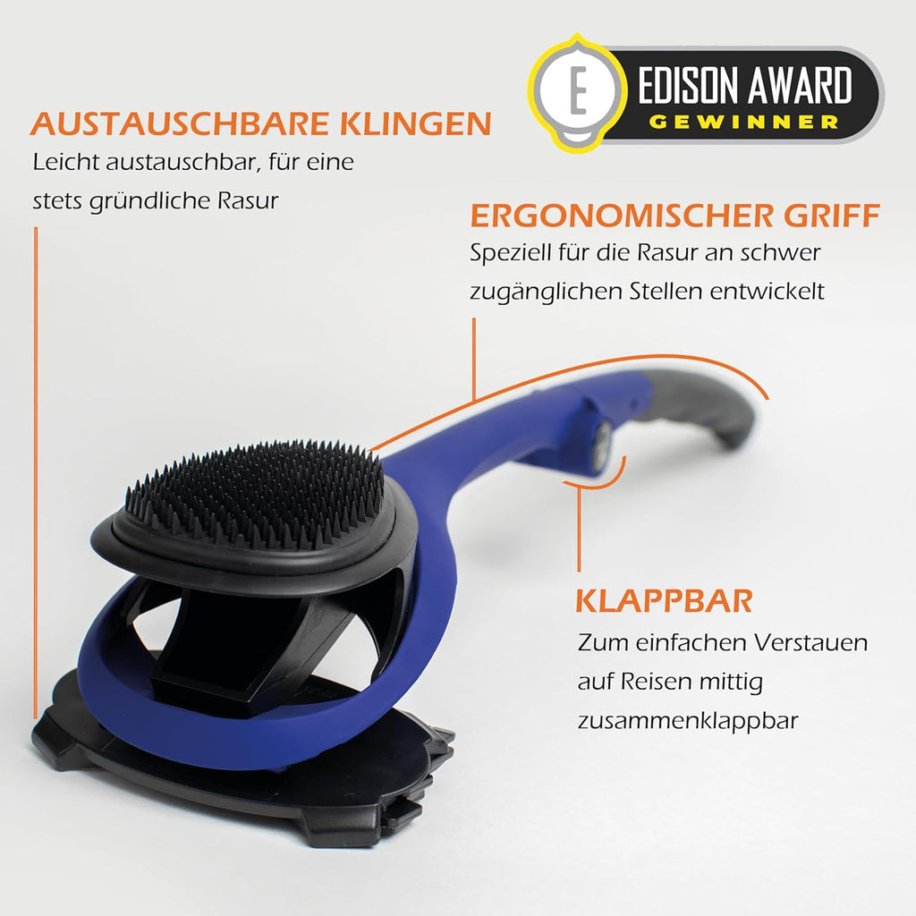 baKblade 2.0 Elite Back Shavers for Men: The DIY Back Hair Shaver for Men with Safety Blade Technology & Ergonomic Handle, Wet or Dry Shaving (Extra Blades Included)