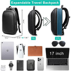 Hk Business Backpack For Men,Slim & Expandable Backpack For 17 Inch Laptop | Waterproof Travel Backpacks With Usb Charger,Anti-Theft Lightweight Large Work Computer Bag,College Backpack For Men Women