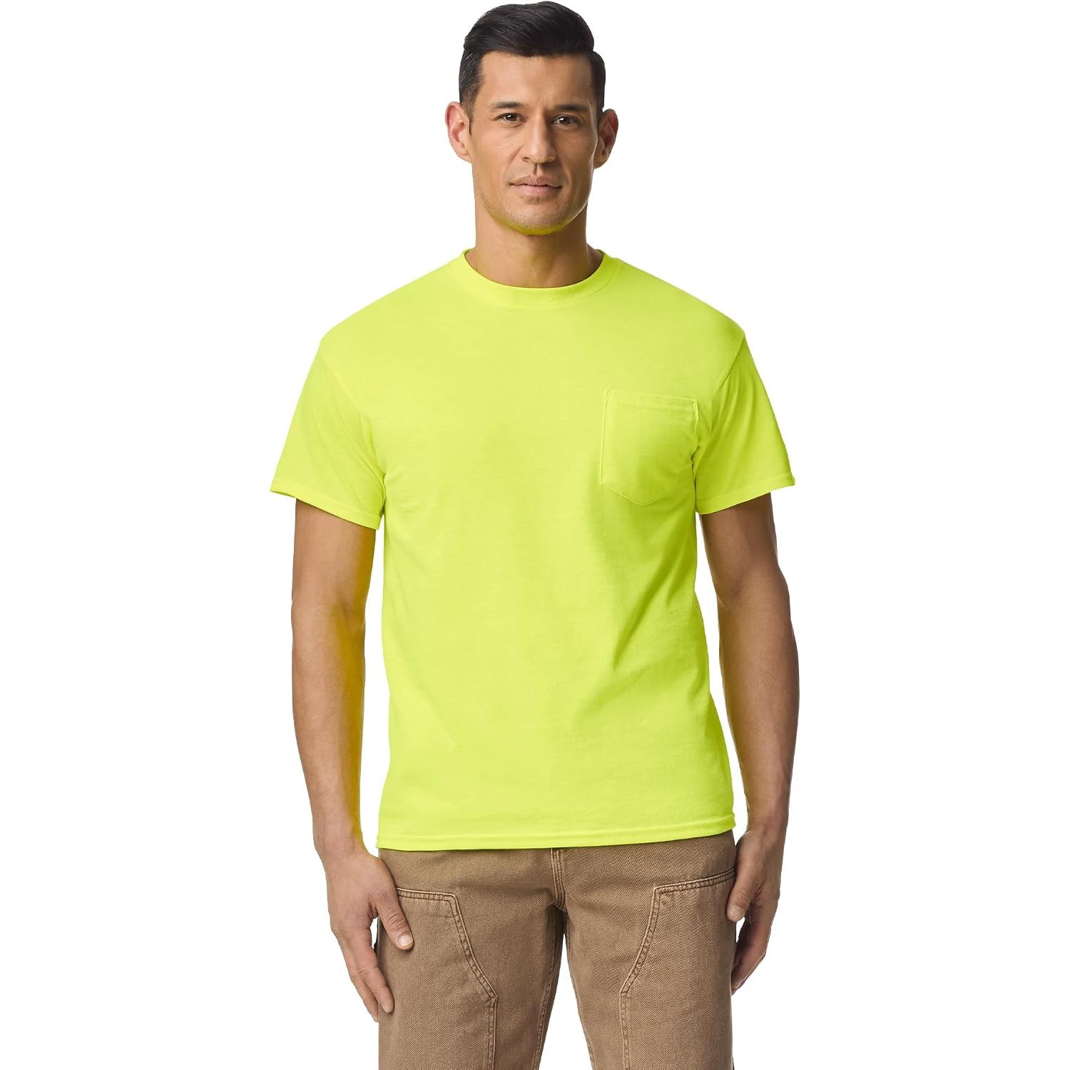 Gildan Unisex Adult Dryblend Workwear T-Shirts With Pocket, 2-Pack