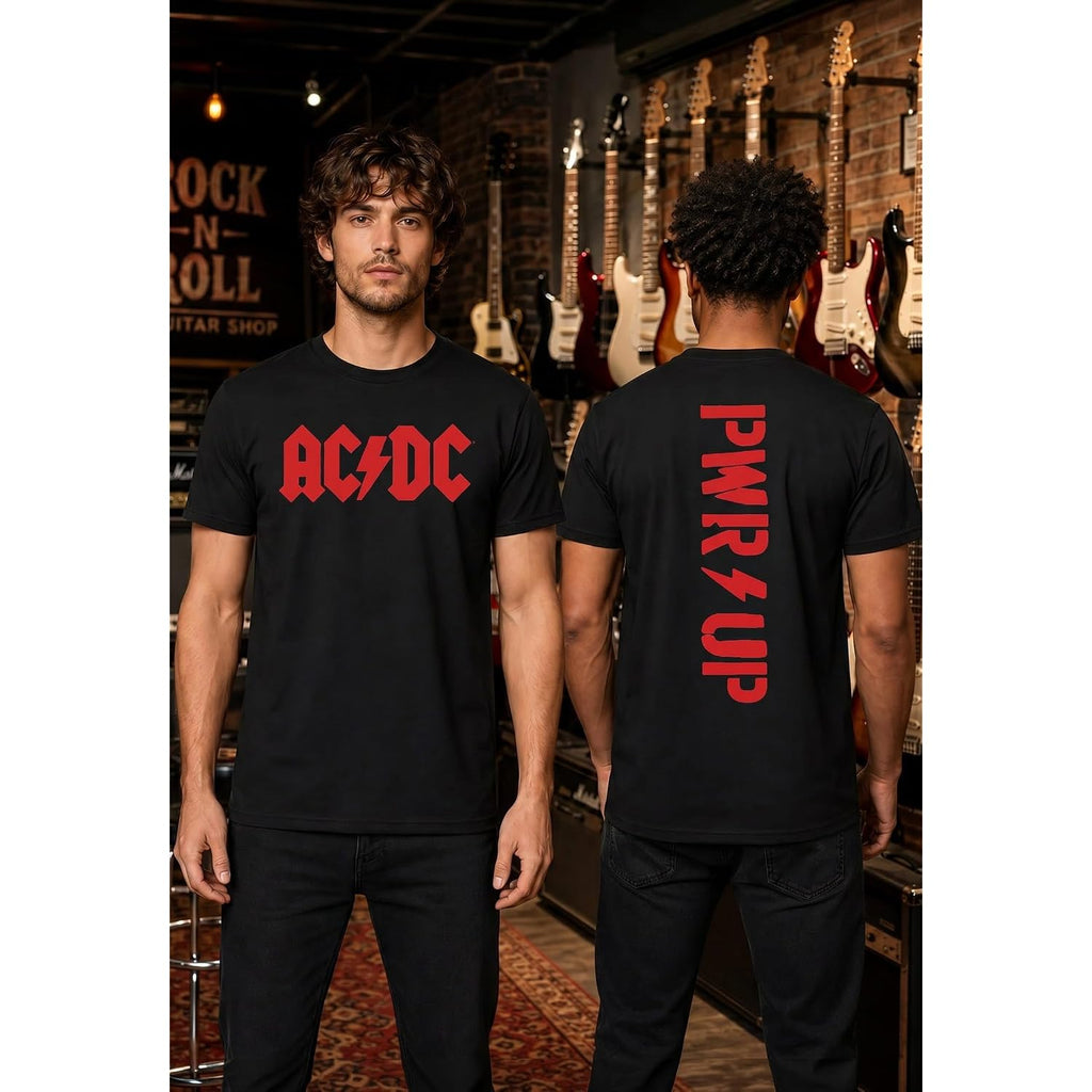 Tstars Ac/Dc Jagged Logo Band Power Up Tee For Men For Those About To Rock N Roll Shirt T-Shirt