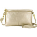 Triple Zip Small Crossbody Bag Lightweight Purses Vegan Leather Wristlet Clutch, Includes Adjustable Shoulder