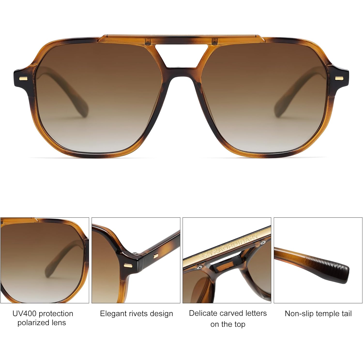 SOJOS Retro Trendy Aviator Polarized Sunglasses Men Women Vintage 70s Square Stylish Frame Sun Glasses SJ2283
