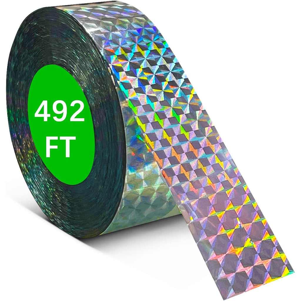 [492Ft] Effective Birds Scare Ribbon, Reflective Flash Reflectors To Keep Pigeons, Hawks, Woodpeckers, Geeses Away From Trees Plants Crops