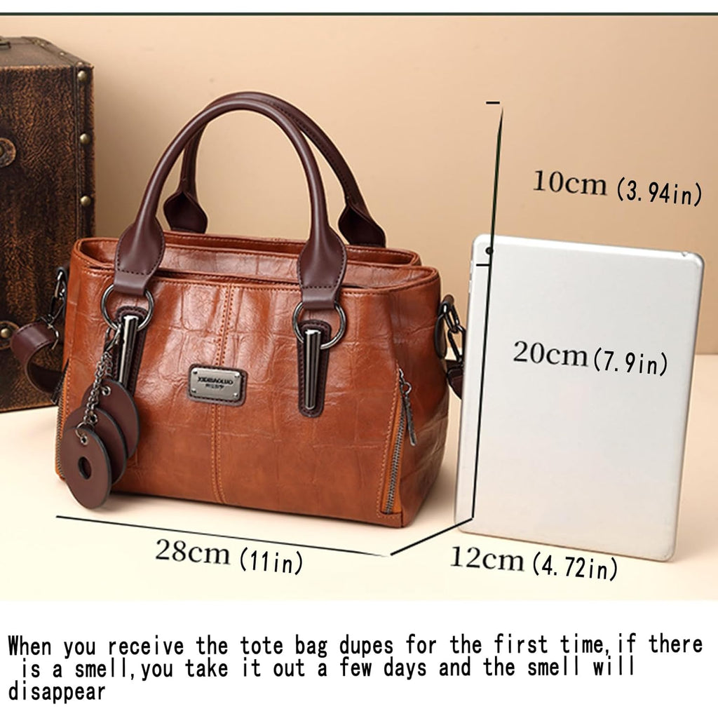 Handbags and Purses for women Vegan Leather Tote Bag for Women Satchel Shoulder Bags Travel Purse with Compartments