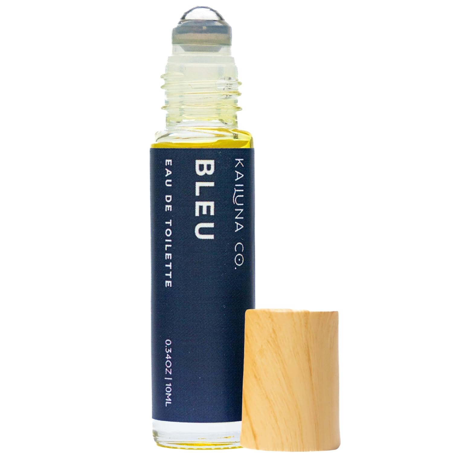Kailuna Co. Bleu for Men Perfume Roll On with Essential and Fragrance Oils and Organic Jojoba Oil, Alcohol Free, Eau de Toilette, Made in California, 0.34 Fl Oz