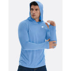 Telaleo 3 Pack Men'S Upf 50+ Sun Protection Lightweight Hoodie Performance Long Sleeve Spf Uv Shirt For Fishing Running