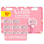 Venus ComfortGlide White Tea Women's Razor Blades, with Built-in Shave Gel Bars, 8 Razor Blade Refills