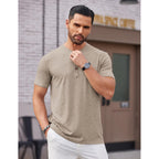 Coofandy Men'S Henley Shirts Short Sleeve Casual Basic Tee Summer Button Henley Soild T Shirts