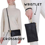 Humble Chic Ny Vegan Leather Wristlet Purse For Women - Small Clutch Purse With Shoulder And Wrist Straps