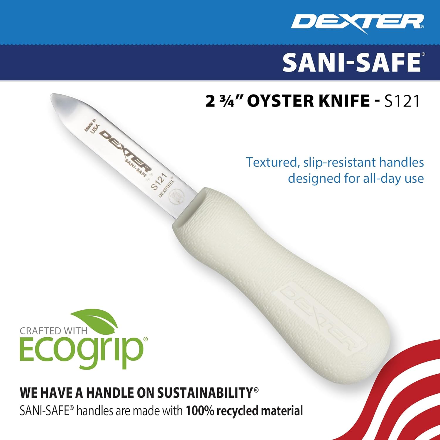 Dexter-Russell – 2.75" New Haven Style Oyster Knife - Sani-Safe Series, Carbon Steel, medium, Original version
