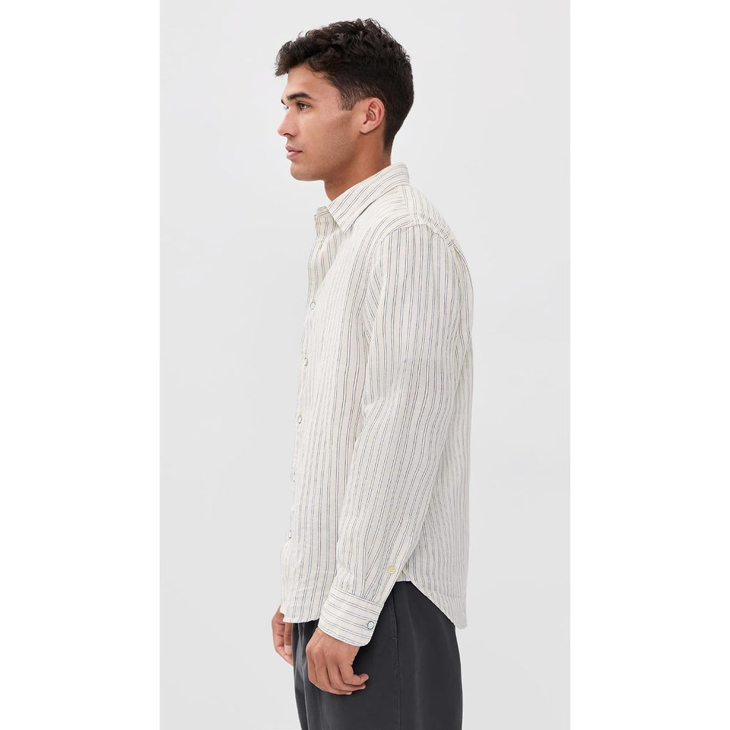 Rag & Bone Men'S Finch Long Sleeve Linen Stripe Shirt