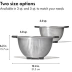 Oxo Good Grips Stainless Steel Colander, 5 Qt. Capacity, Strainer With Non-Slip Handles, Kitchen Colander For Pasta And Vegetables, Nesting Stainless Steel Strainer And Sieve