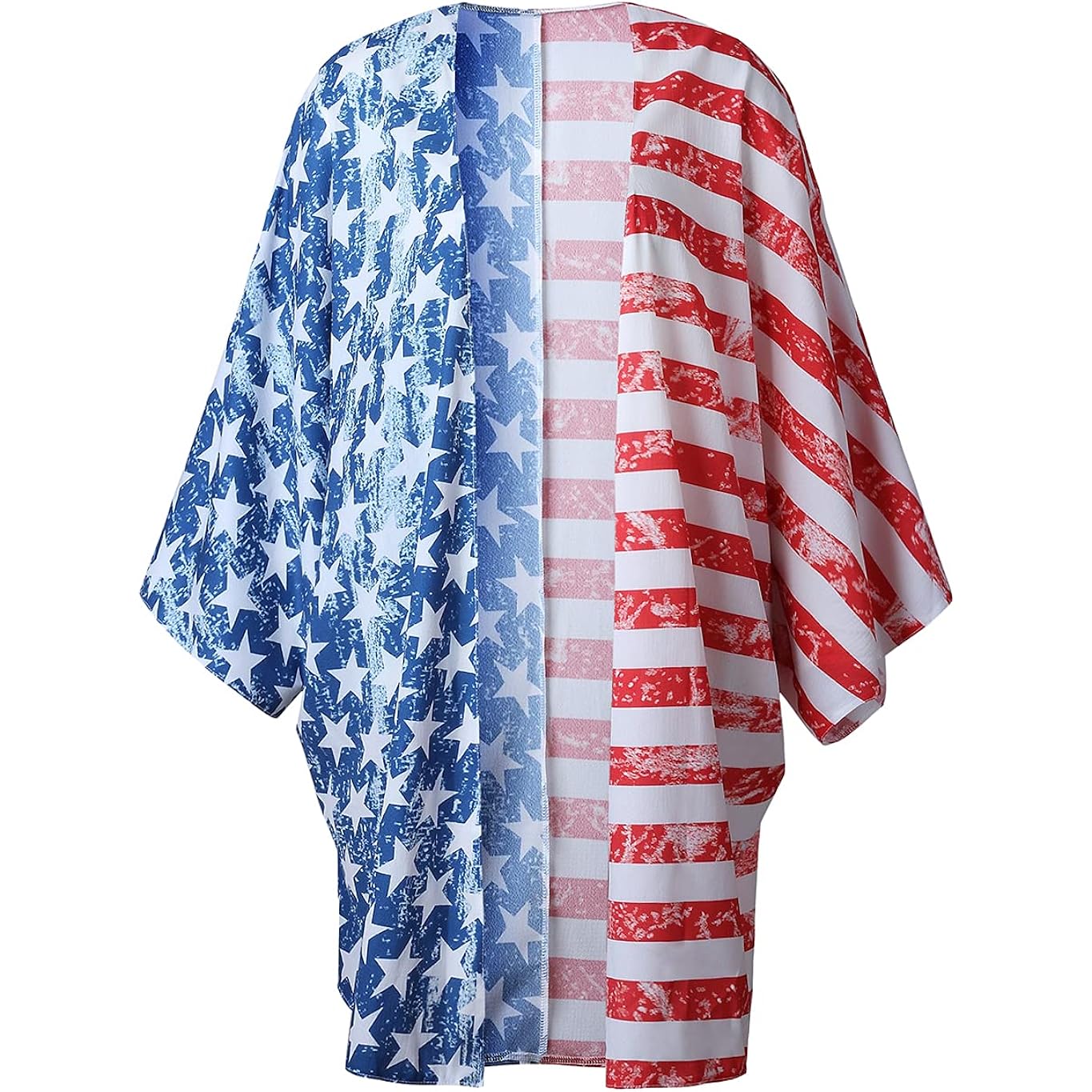 Women's American Flag Kimono Cover up Beachwear Cardigan Loose Tops Shirt Blouse