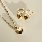 Ana Luisa Puffed Heart Earrings - Heart Charm Huggie Hoops and Earring Stud Styles - Dainty 14K Gold Plated, Silver Rhodium Plated & Mixed Metal Silver & Gold Earrings - Hypoallergenic Water-Resistant