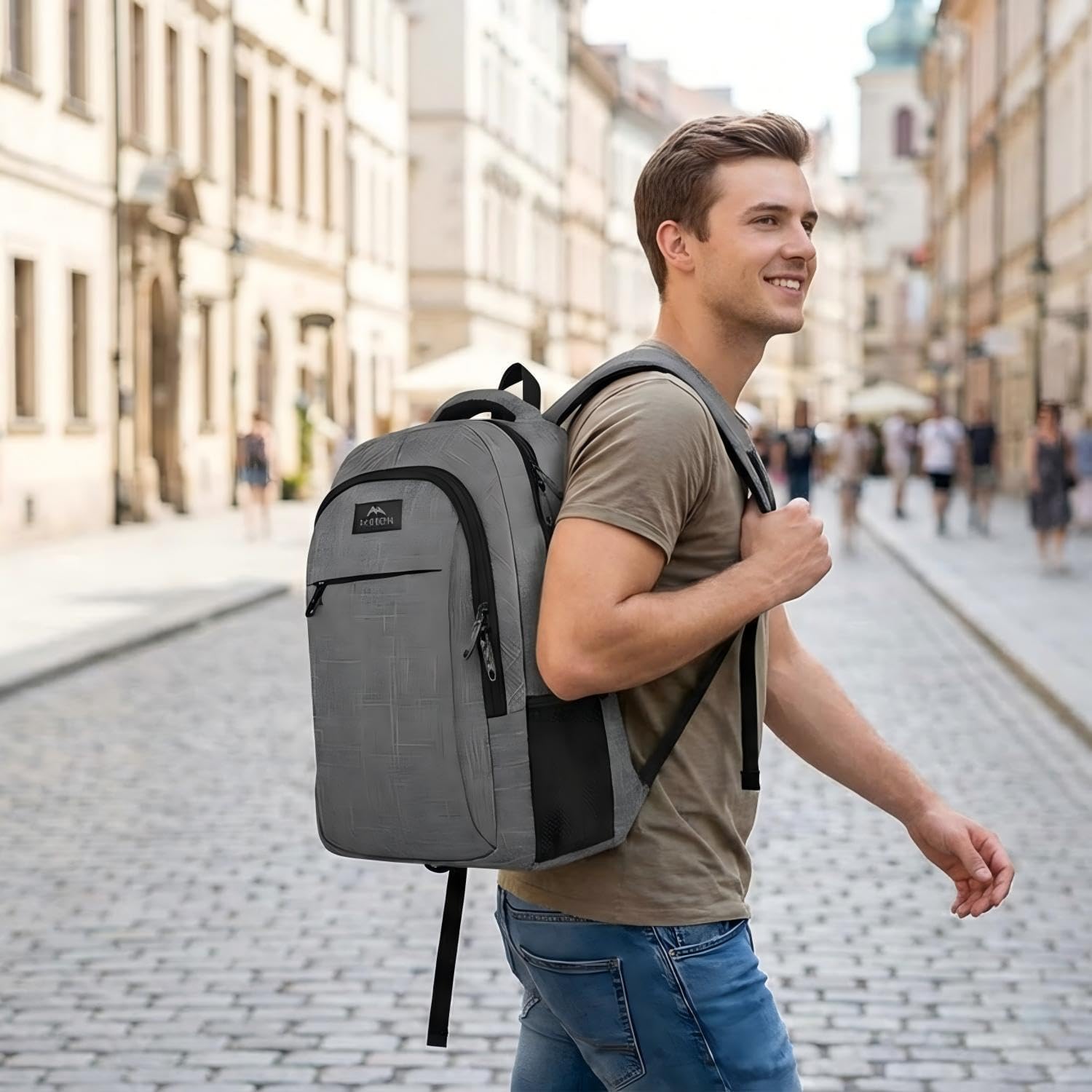 Matein Travel Laptop Backpack, 15.6 Inch College School Computer Bag, Grey | Slim Sturdy Business Daypack, Anti Theft Bookbag, Water Resistant, Gift For Men & Women, Personal Item Bag, Mochilas