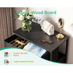 AODK Dresser for Bedroom with 4 Storage Drawers, Small Dressers Chest of Drawers Fabric Dresser with Sturdy Steel Frame, Black