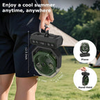 Portable Fan For Bedroom,40000Mah Rechargeable Desk Fan With Smart App Remote Control,Misting Fan With Rgb Lights,Timer,5 Speed Camping Fan For Travel,Tents,Beach,Office,Outdoor-Army Green