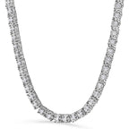 Belacqua 2 Carat Round Lab Grown Diamond Tennis Necklaces in Sterling Silver, Chain Length 16.5 Inches, Round Cut 3.7 mm, J-K Color, I1-I2 Clarity, 75% Diamond Coverage, Gift Box Included