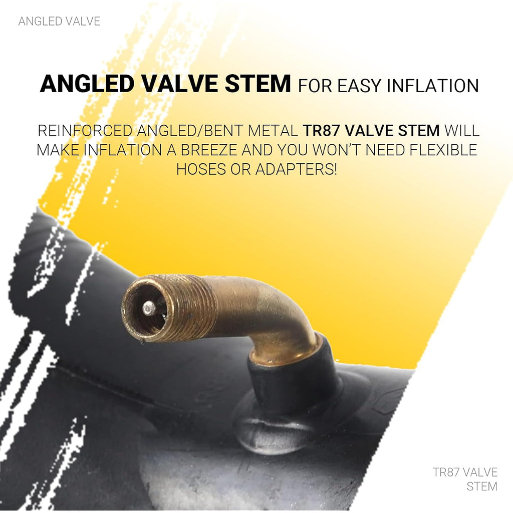 4.10/3.50-4 Heavy Duty Replacement Inner Tube With Tr-87 Bent Valve Stem (2-Pack) - For Wheelbarrows, Mowers, Hand Trucks And More 3.50-4 Tire