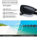 Retro Rectangle Sunglasses Women and Men Vintage Small Square Sun Glasses UV Protection Glasse 2 Pack Black+leopard Frame Full Brown Lens