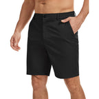 Ntrlv Men'S Cotton Chino Shorts Casual Elastic Waist Drawstring 7 Inch Summer Beach Golf Shorts With Pockets