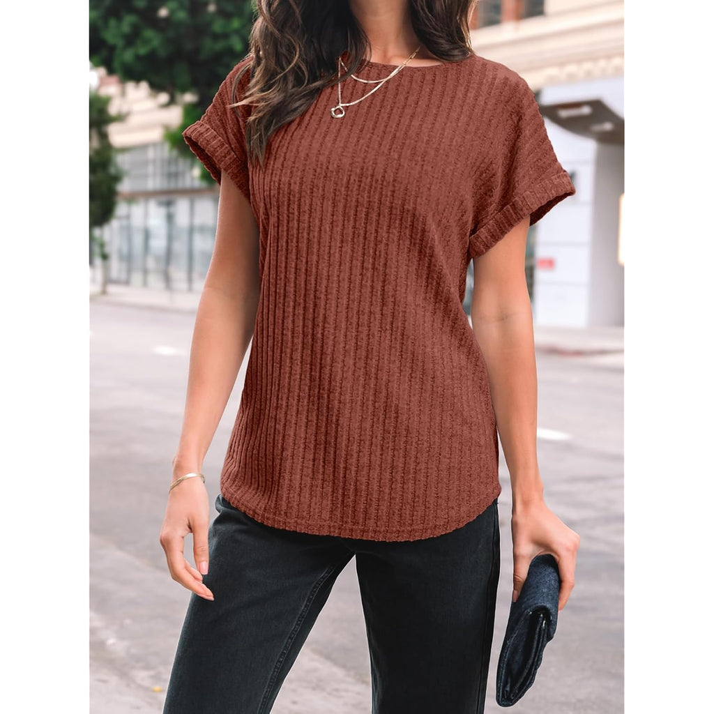 Women Summer Tops 2026 Spring Sweaters Dressy Casual Short Sleeve Shirts Business Blouses
