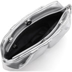 Women Clutch Bag Dressy Formal Handbag Pleated Pu Clutch Purse Detachable Chain