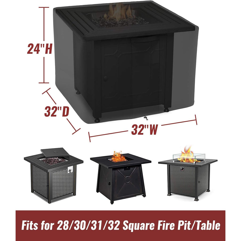 Nupick 30 Inch Square Fire Pit Cover For Propane Fire Pit/Table