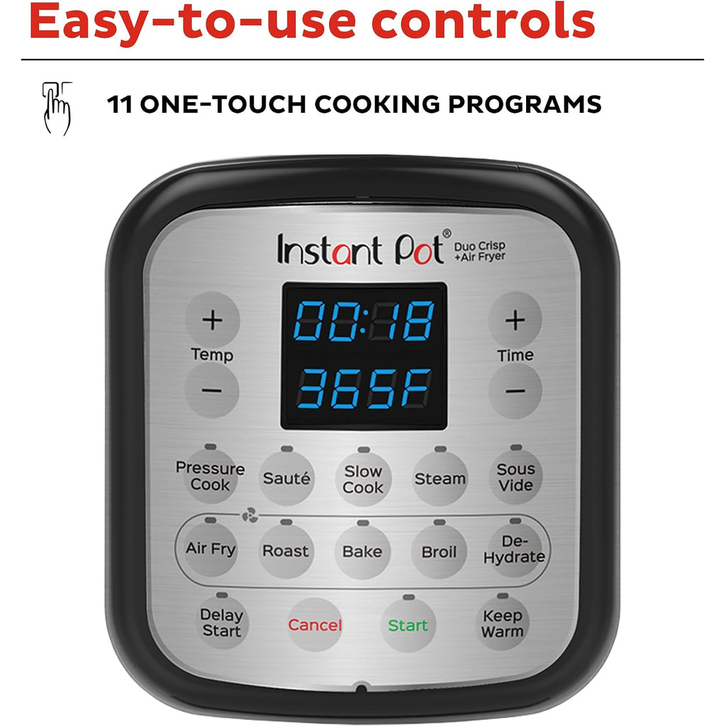 Instant Pot Duo Crisp 11-In-1 Air Fryer And Electric Pressure Cooker Combo With Multicooker Lids That Air Fries, Steams, Slow Cooks, Sautés, Dehydrates, & More, Free App With Over 800 Recipes, 6 Quart
