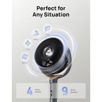 Dreo Fan For Bedroom, 120° Oscillating Standing Fans, Quiet Floor Fan With Dc Motor, 100Ft Pedestal Fans For Room, 9 Speeds, 4 Modes, 20Db, 120° Manual Vertical, 37-42" Adjustable Height, 8H Timer