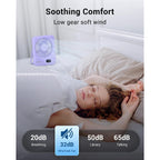 Whatook Small Desk Fan Personal Fans: 5000Mah 25 Hours Battery Office Quiet Mini Desktop Fan Portable Rechargeable Travel Essentials (Purple, 2000 Mah)
