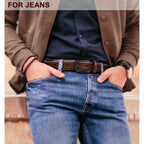 Men Belt-Genuine Leather Belt For Men Dress Casual Golf Jeans 1 3/8"