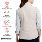 Scottevest Lightest Vest For Women - 16 Hidden Pockets - Lightweight Water Repellent For Travel & More
