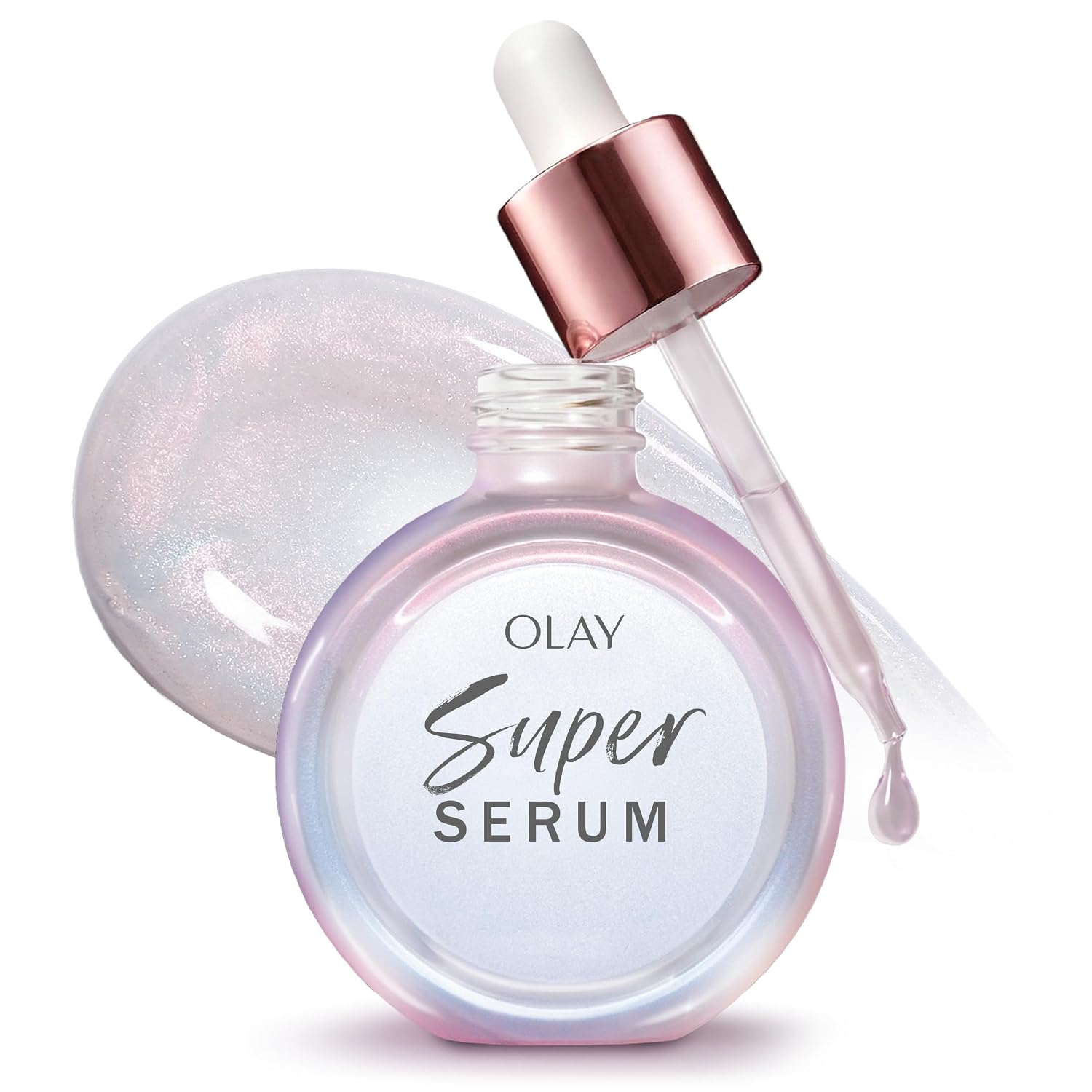 Olay Super Serum - Glow Serum For Face - Activated Niacinamide, Vitamin C & E, Collagen Peptide, Aha - 5-In-1 Benefits - Brightens, Hydrates, Smooths, Firms, Evens Tone, Proactive Anti-Aging, 1.0 Oz