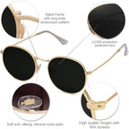 Sojos Small Round Polarized Sunglasses For Women Men Classic Vintage Retro Shades Uv400 Sj1014