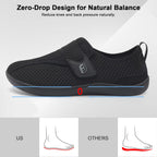 Joinfree Walking Shoes Women & Men Wide Toe Box Zero Drop | Diabetic Friendly Adjustable Upper Non Slip Grip Breathable Comfort Swollen Feet Pregnancy Elderly