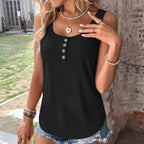JTI Womens Tank Tops Cami Sleeveless Camisole Blouse Curved Hem Spring Summer Basic Button Down Cute Sexy Tanks Fashion