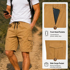 Men'S Cargo Shorts With Stretch Waist, Multiple Pockets & Quick-Dry, Lightweight Casual Hiking Work Shorts