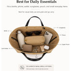 2Pcs Set, Large/Xl Tote Bag With Pouch For Women, Canvas Or Genuine Leather Crossbody Shoulder Bag, Top Handle Purse