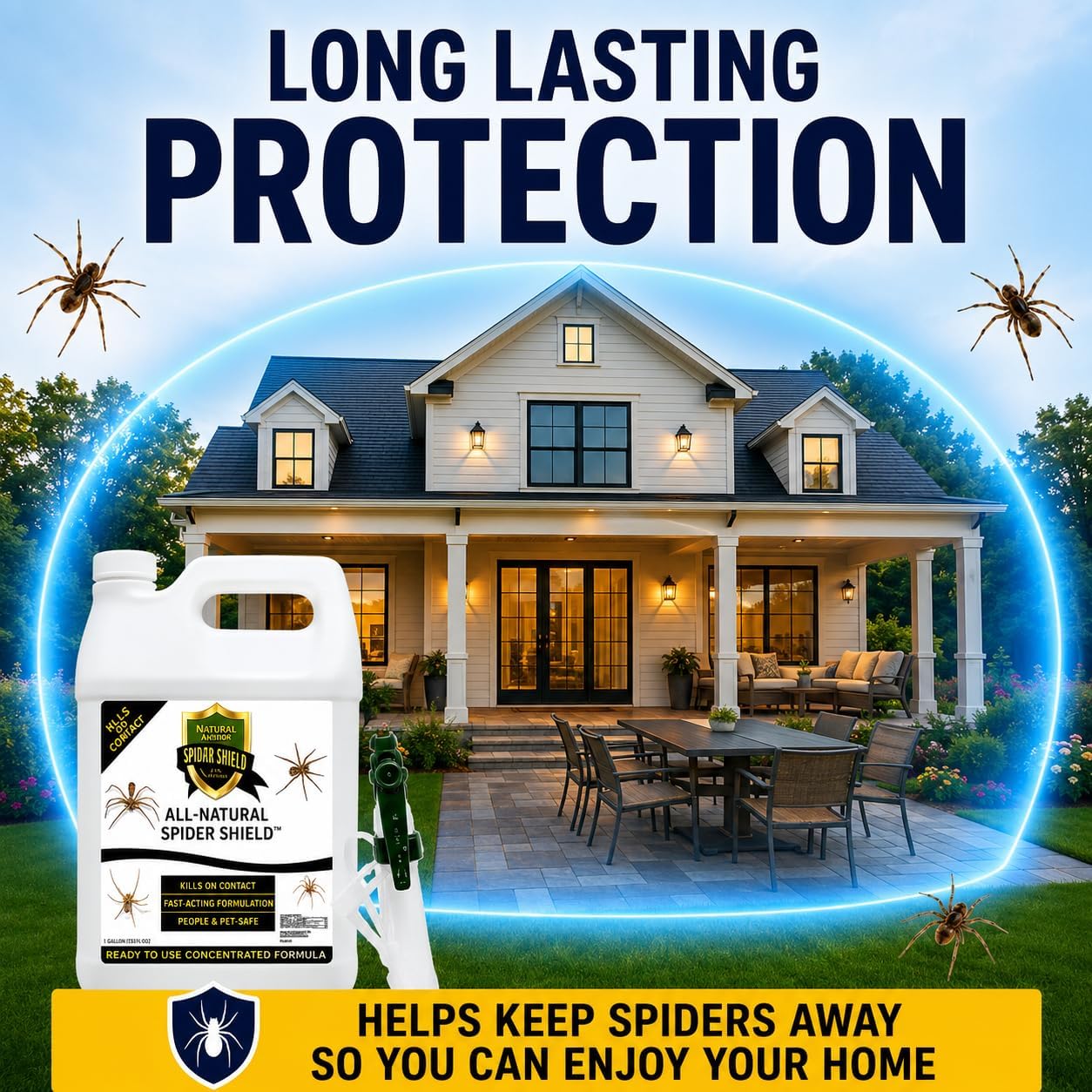 Spider Killer & Repellent Spray - Powerful Peppermint Formulation Kills & Repels All Types Of Spiders And Works Better Than Ultrasonic Gimmicks - 128 Fl Oz Gallon Ready To Use