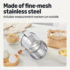 Amazon Basics Stainless Steel Flour Sifter, 3 Cup Capacity For Fine Or Coarse Flour, Dishwasher-Safe